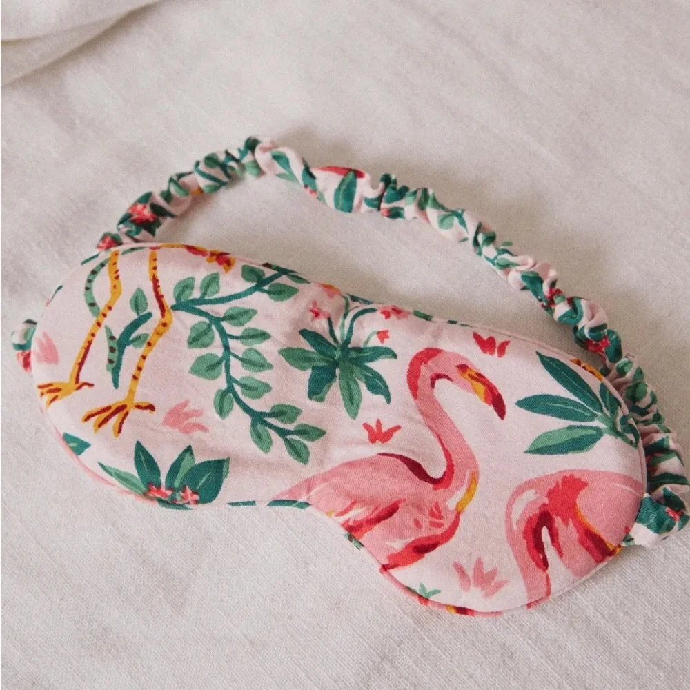 *NWT* Flamingo Print Women's Satin Eye Mask